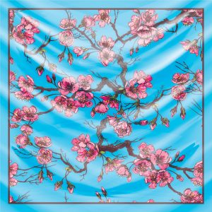 khăn bandana lụa silk họa tiết hoa - Mã 78 40