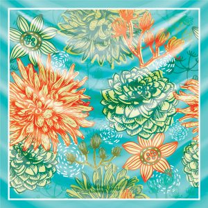 khăn bandana lụa silk họa tiết hoa - Mã 73 20