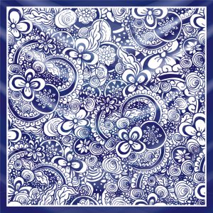 khăn bandana lụa silk họa tiết hoa - Mã 75 48