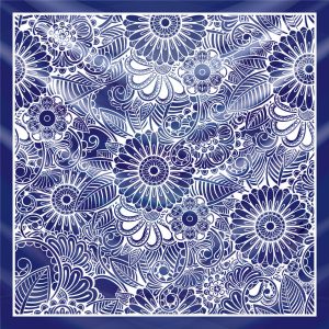 khăn bandana lụa silk họa tiết hoa - Mã 80 48