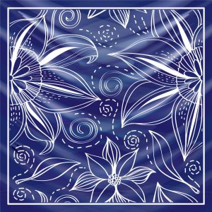 khăn bandana lụa silk họa tiết hoa - Mã 93 48