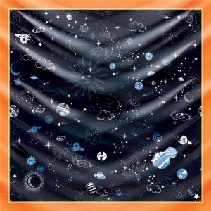 khăn bandana lụa silk họa tiết bầu trời - Mã 07 18