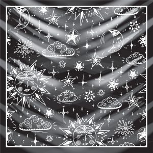 khăn bandana lụa silk họa tiết bầu trời - Mã 21 20