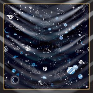 khăn bandana lụa silk họa tiết bầu trời - Mã 07 20