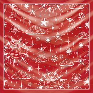 khăn bandana lụa silk họa tiết bầu trời - Mã 21 22