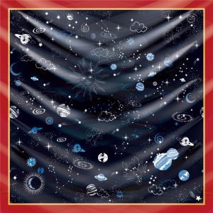 khăn bandana lụa silk họa tiết bầu trời - Mã 07 22