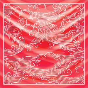 khăn bandana lụa silk họa tiết bầu trời - Mã 20 24