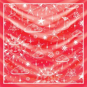 khăn bandana lụa silk họa tiết bầu trời - Mã 21 24