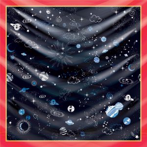 khăn bandana lụa silk họa tiết bầu trời - Mã 07 24