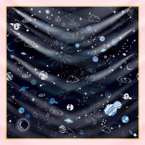 khăn bandana lụa silk họa tiết bầu trời - Mã 07 26