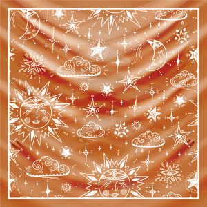 khăn bandana lụa silk họa tiết bầu trời - Mã 21 28