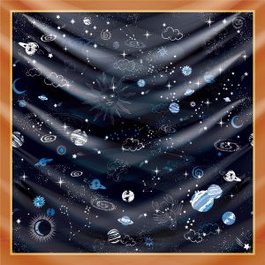 khăn bandana lụa silk họa tiết bầu trời - Mã 07 28