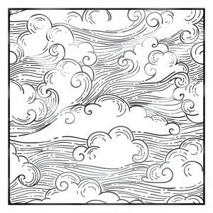 khăn bandana lụa silk họa tiết bầu trời - Mã 20 30