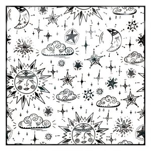 khăn bandana lụa silk họa tiết bầu trời - Mã 21 30