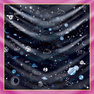 khăn bandana lụa silk họa tiết bầu trời - Mã 07 32