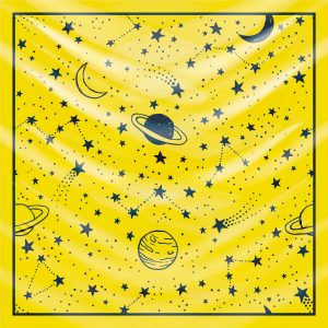 khăn bandana lụa silk họa tiết bầu trời - Mã 06 36