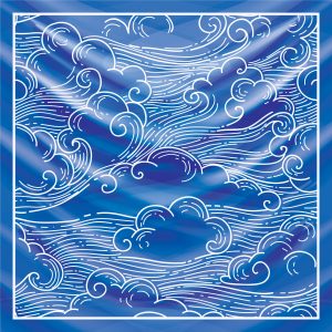 khăn bandana lụa silk họa tiết bầu trời - Mã 20 38