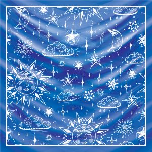 khăn bandana lụa silk họa tiết bầu trời - Mã 21 38