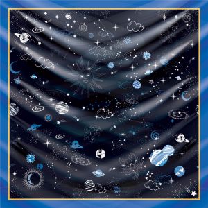 khăn bandana lụa silk họa tiết bầu trời - Mã 07 38