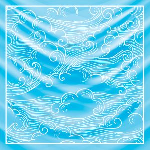 khăn bandana lụa silk họa tiết bầu trời - Mã 20 40