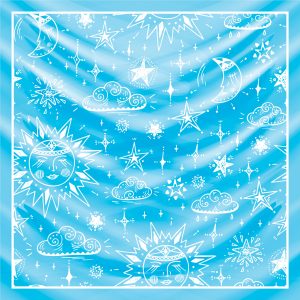 khăn bandana lụa silk họa tiết bầu trời - Mã 21 40