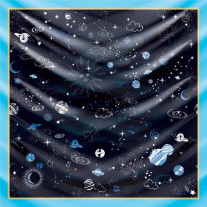 khăn bandana lụa silk họa tiết bầu trời - Mã 07 40