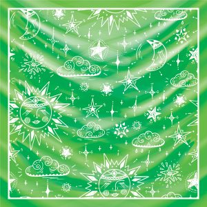 khăn bandana lụa silk họa tiết bầu trời - Mã 21 44