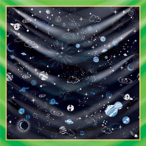 khăn bandana lụa silk họa tiết bầu trời - Mã 07 44