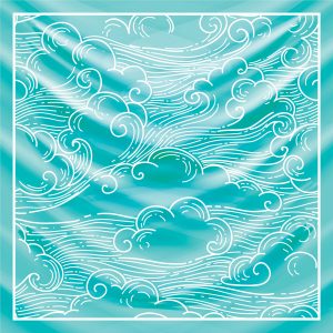 khăn bandana lụa silk họa tiết bầu trời - Mã 20 46