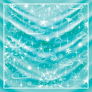 khăn bandana lụa silk họa tiết bầu trời - Mã 21 46