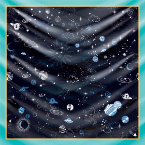 khăn bandana lụa silk họa tiết bầu trời - Mã 07 46