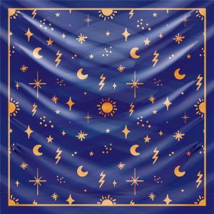 khăn bandana lụa silk họa tiết bầu trời - Mã 15 48