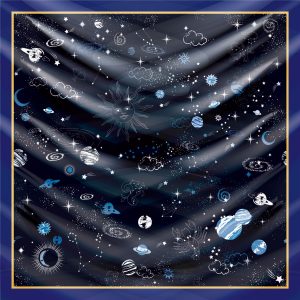 khăn bandana lụa silk họa tiết bầu trời - Mã 07 48